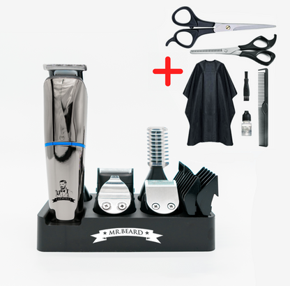 Professional 6-in-1 beard and hair trimmer kit